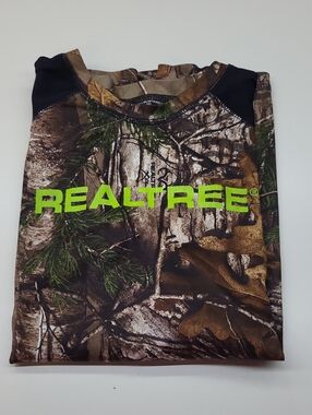 Realtree Camo Short Sleeve Tee with Neon Green Logo